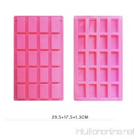 Wimious 20 Cavity Rectangle Silicone Mold Pan for Cake Biscuit Ice Cube Chocolate Candy Soap Candle Jello Crayon Clay Making - Party Favors and Best Gift for Kids - B01F1TCTZS